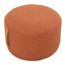 8 Puff Rendondo Lounge Rivatti 35 cm -Alt- Estofado Tecido Damasco Detalhe PU Marrom Repelente a Agua